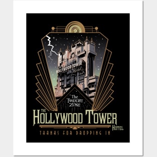 Twilight Zone Tower of Terror Hollywood Tower Hotel (Front Side) Shirt Design Posters and Art